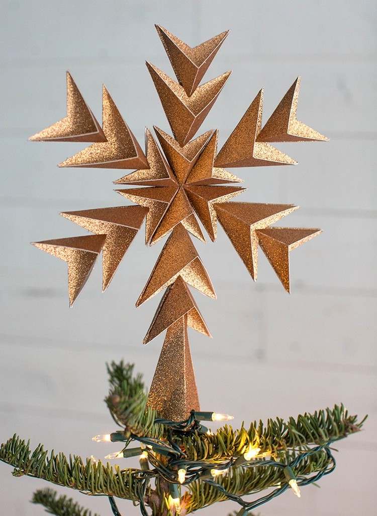 Tinker julgrans topp gjord av papper glittrande stjärna