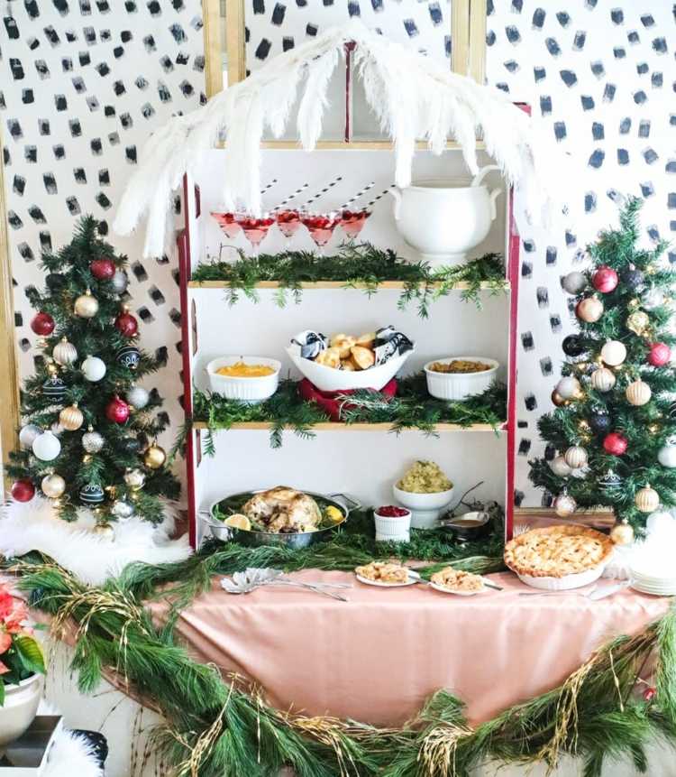 Idéer för julbuffetrecept och dekorationer - Evergreens och julgranar