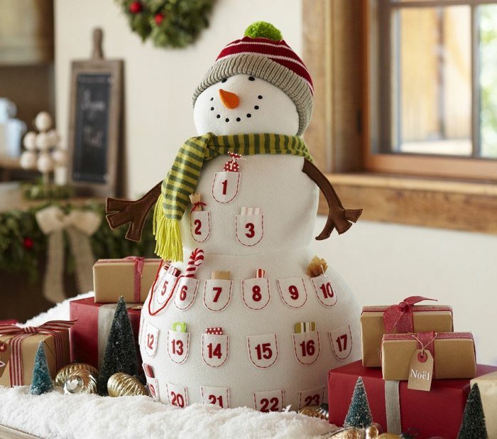 Snögubbe juldekorera adventskalenderidéer