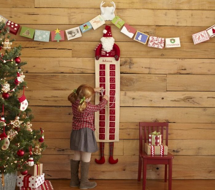 Väggdekoration barnkammare idéer Santa Claus adventskalender