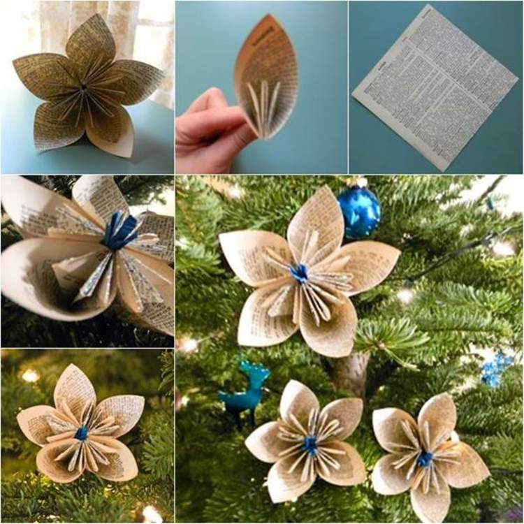 tinker juldekoration själv diy papper stjärnträd dekoration idé