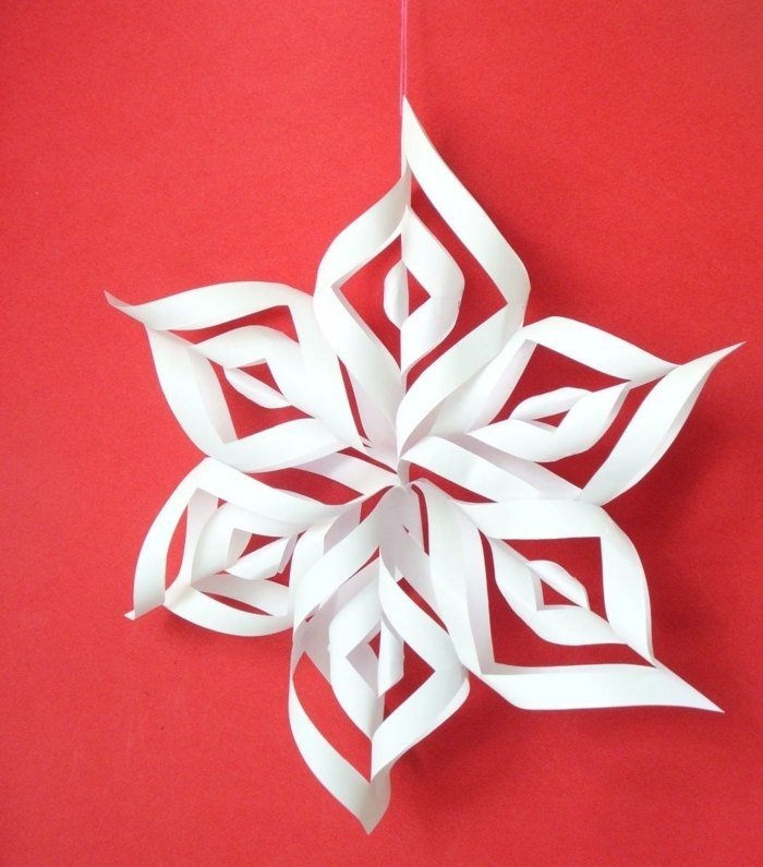 papper stjärna snöflinga vit jul vinter dekoration idé