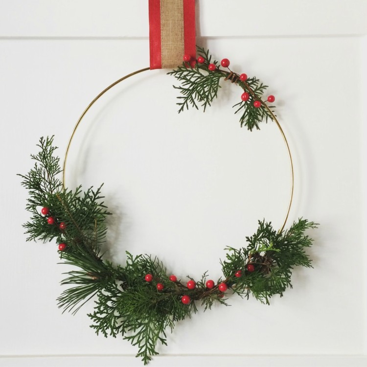 Juldekorationstrender Pinterest slips asymmetrisk dörrkrans själv