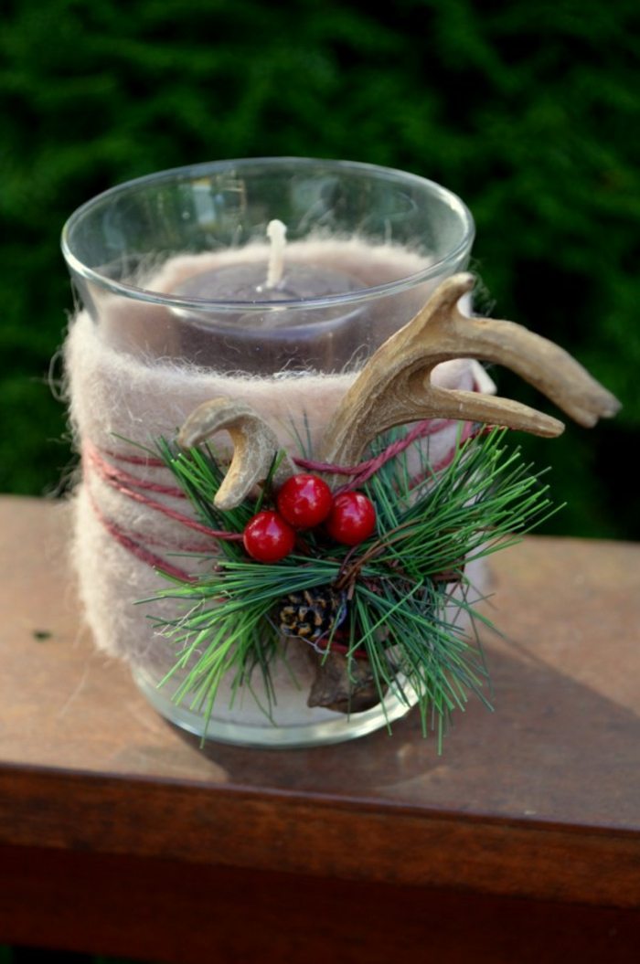 ljusstake glas till jul dekorera presentidé bär