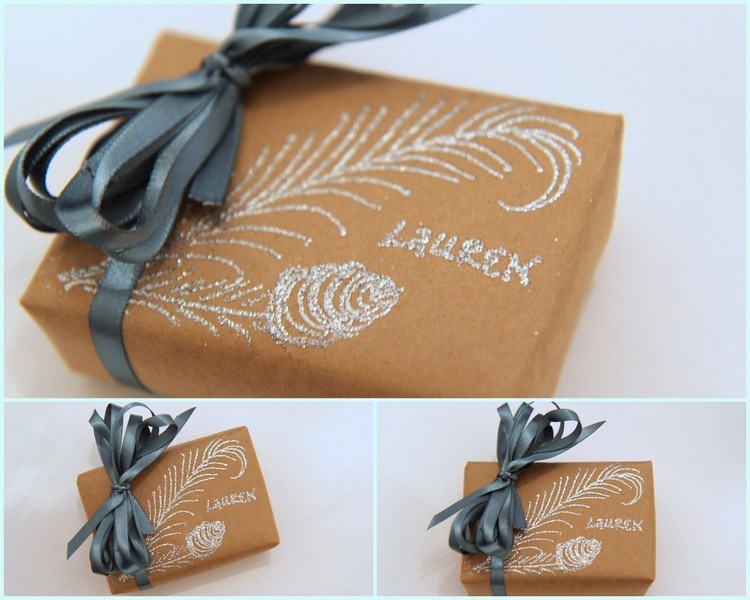 jul-present-inslagning-idéer-kraft-papper-glitter-silver