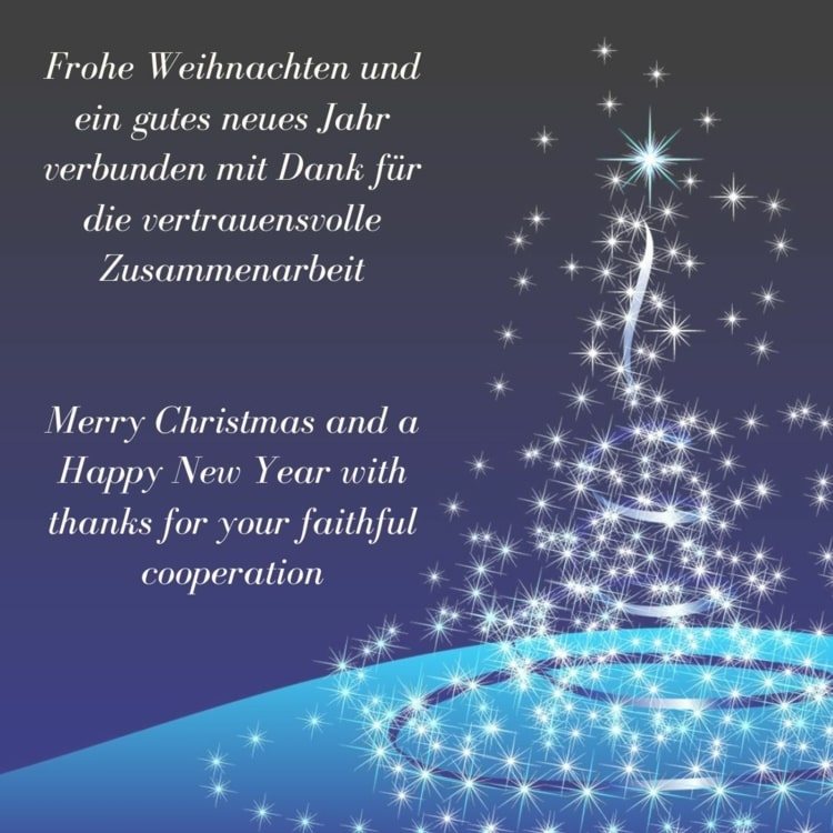 God jul på tyska och engelska - Tack för ditt förtroende