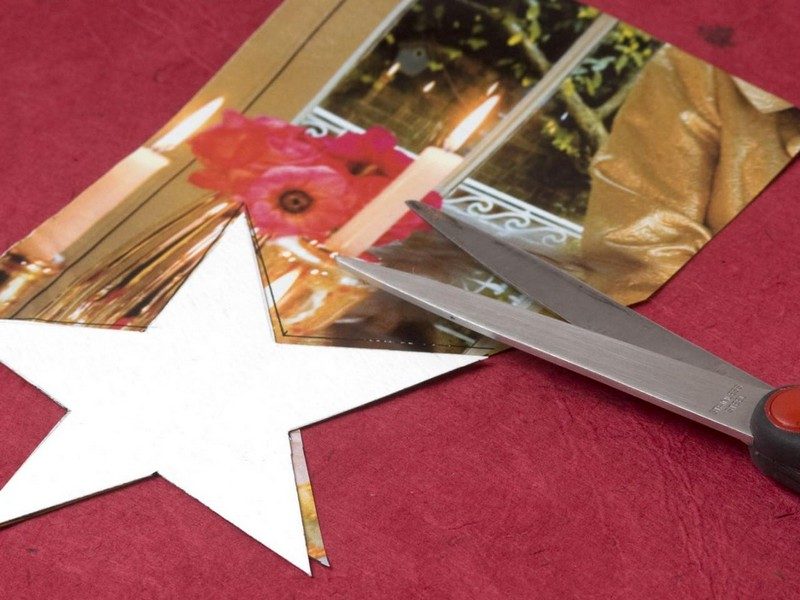 Julkort-tinker-inslagning-papper-gör-själv-klipp-ut-stjärna