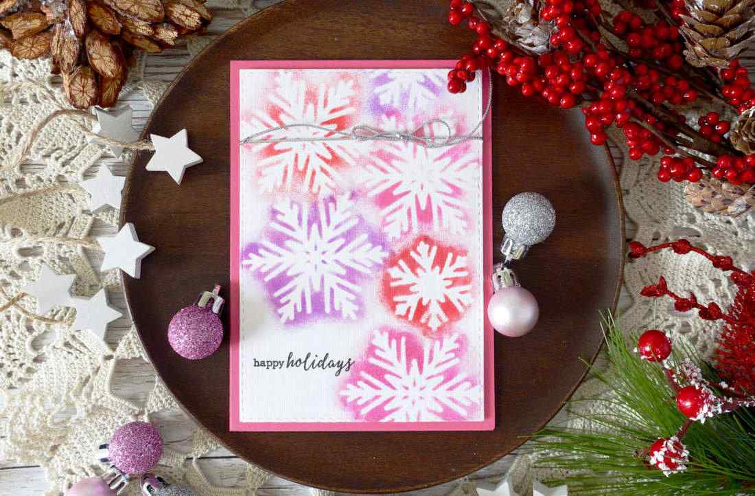 Måla dina egna julkort med frimärken och akvareller och skapa snöflingor