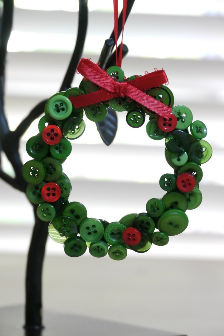 tinker julkrans knapp grön röd idé loop strauss