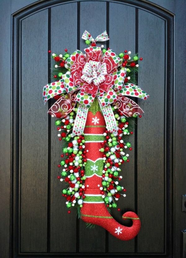 vacker dekoration idé ytterdörr jul humör papper