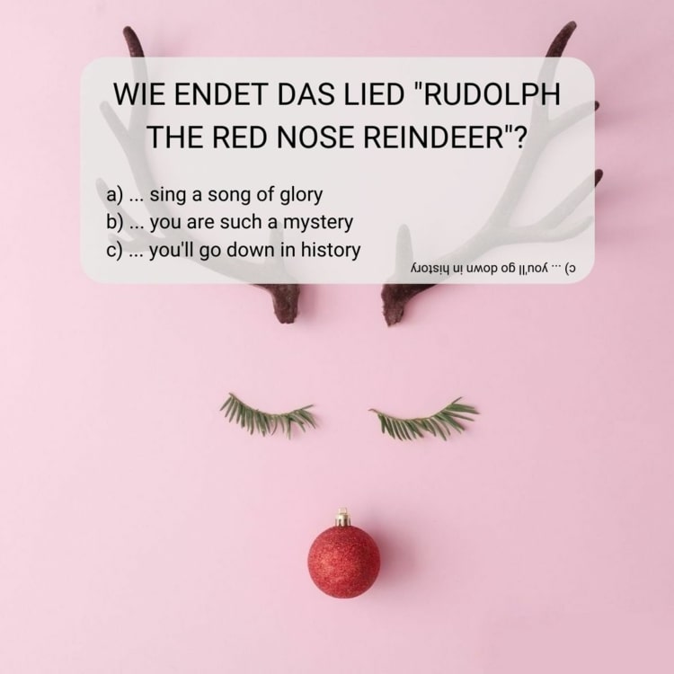 Julquiz med lösningar - Hur slutar låten om Rudolph den röda näsan