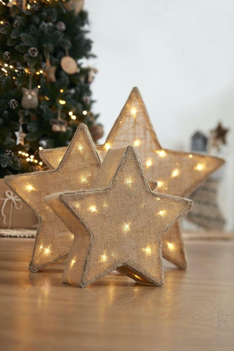 julstjärna belysning tinker linne tyg fairy lights tråd gör det själv sy