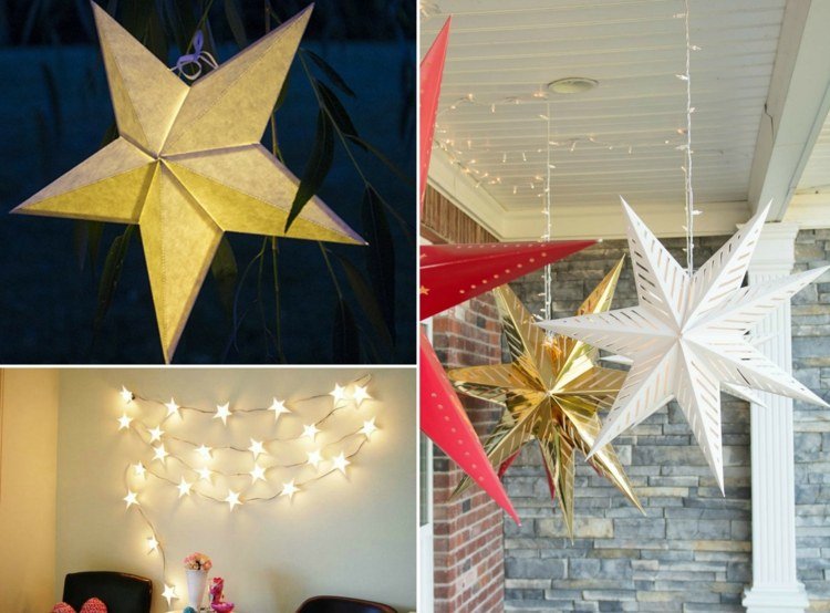 julstjärna tinker med belysning papper idéer fairy lights veranda