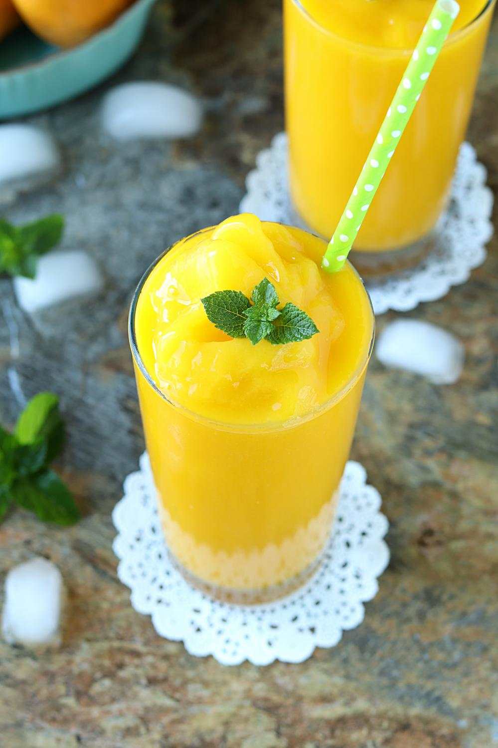Orange Wine Slushie Recept Citrusfrukter Sommardryck Idéer Sockerfri bantning
