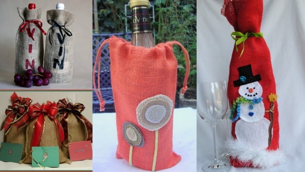 packa vinflaskor julförpackning dekorera dig själv