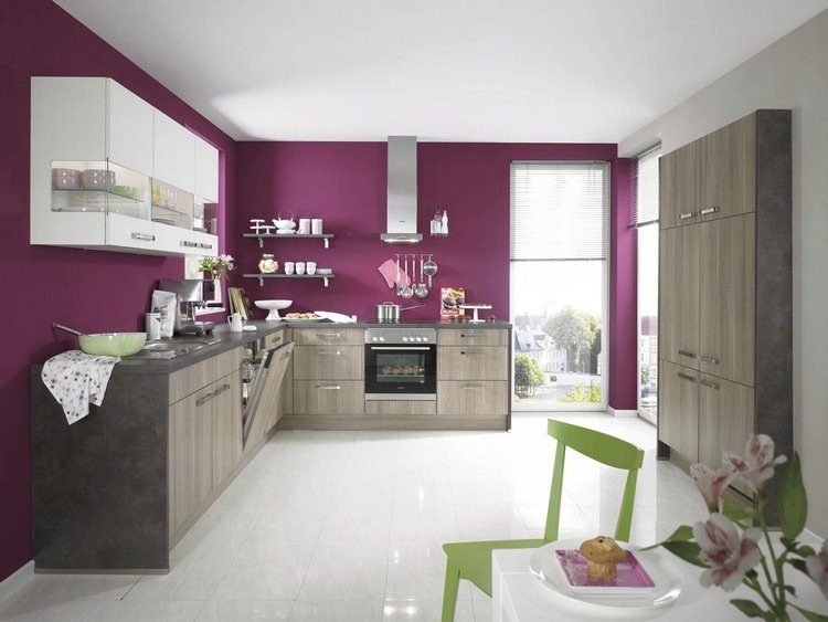vilken-färg-kök-modern-aubergine-vägg-färg-trä-fronter-Speed-Nobilia