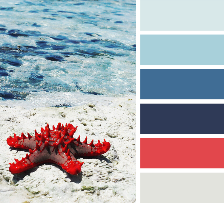 vilken färg går med blå och röd vit grå marinblå