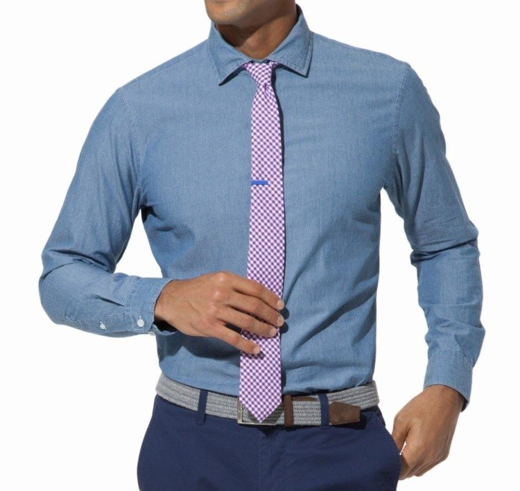 vilken slips till vilken skjorta vanligt mönster jeans ljusblå rosa rutiga män