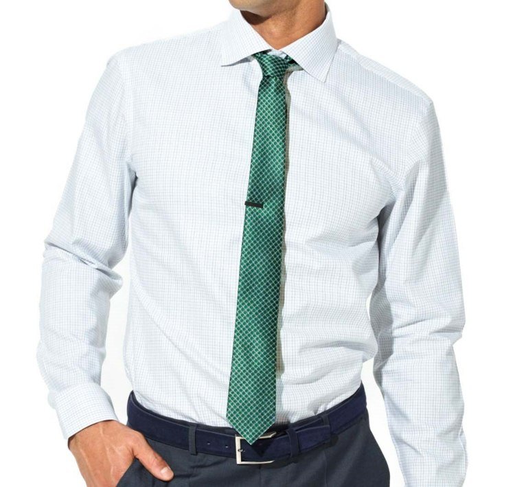 skjorta slips mönster tips grön vit glans herrmode styling
