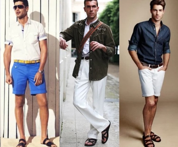 Lädersandaler för män på sommaren