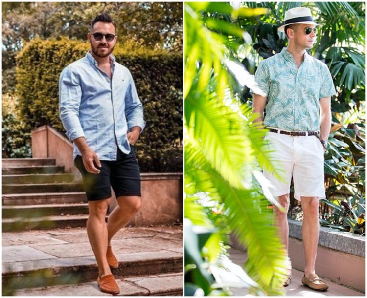 Mockasiner till shorts på sommaren för män