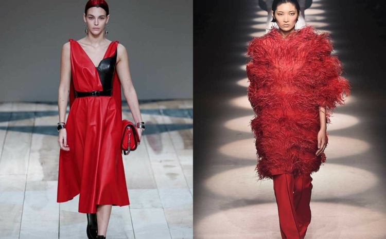 Samba röd för en klänning och ett par byxor - slående och trendigt