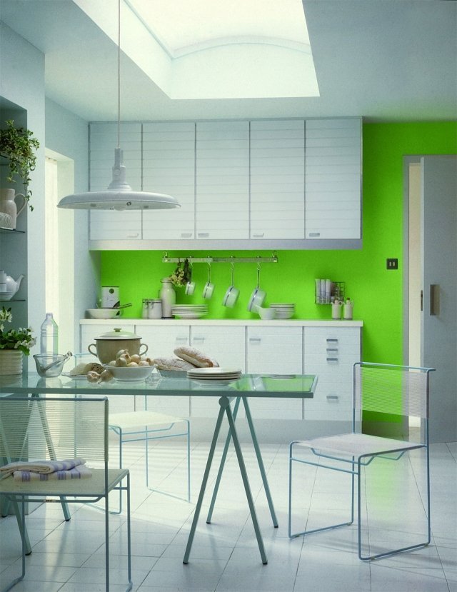 vägg-färg-vit-kök-idéer-neongrön