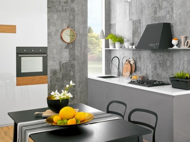väggfärg-kök-kakel-exponerad betong-svart-vit