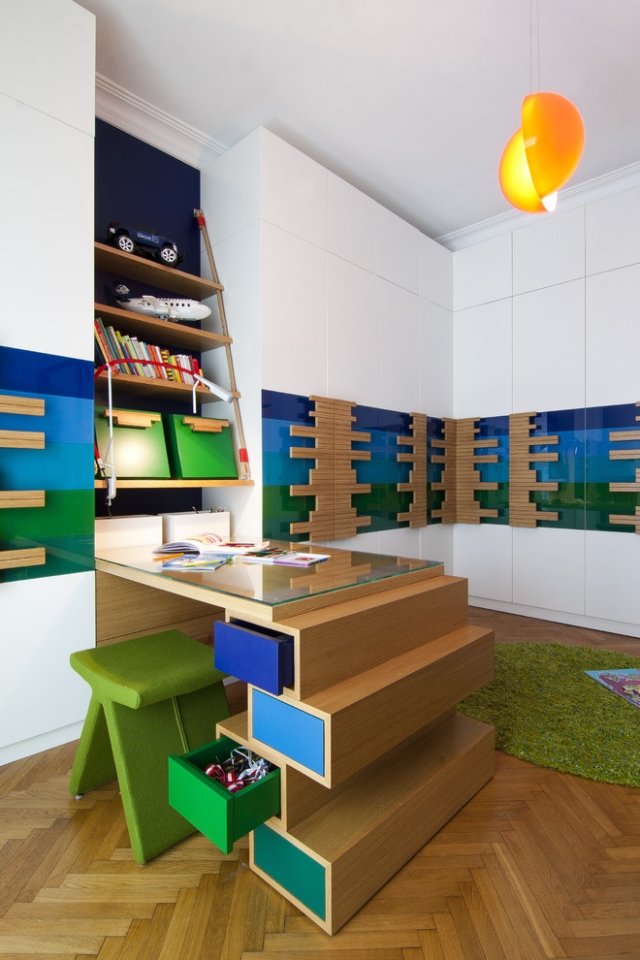moderna barnmöbler designer skrivbord hylla låda förvaring