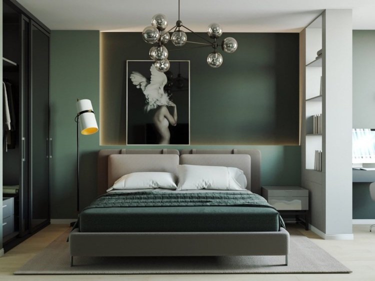 Skogsgrön som väggfärg för sovrum moderna väggdesignidéer och färgkombinationer med grått