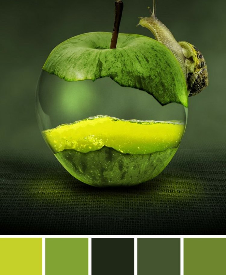 Apples gröna väggfärg kombinerar möjlig färgpalett med andra gröna nyanser