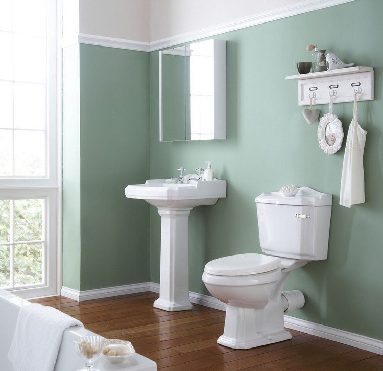 grön-vägg-färg-idéer-salvia-grön-badrum-vit-badrum-möbler