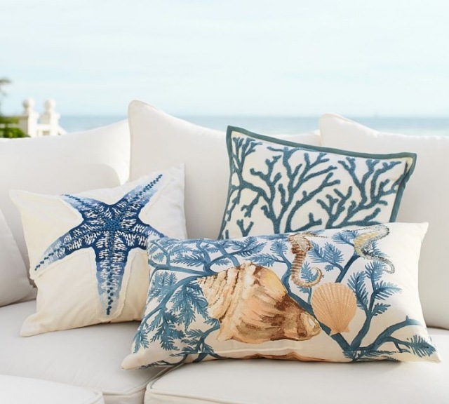 utomhus deco kudde lounge möbler havet tema
