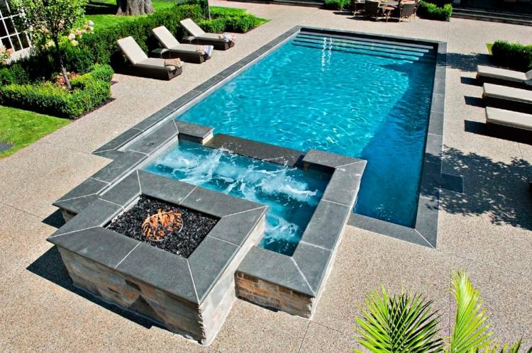 Whirlpool trädgård eldstad pool design