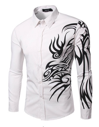 Dragon Print valkoinen paita
