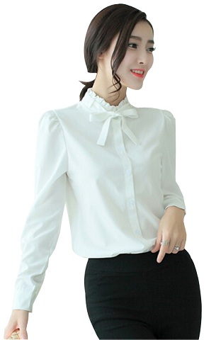 Λευκό πουκάμισο με φιόγκο