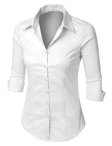Γυναικείο πουκάμισο με λευκό κουμπί και κάτω