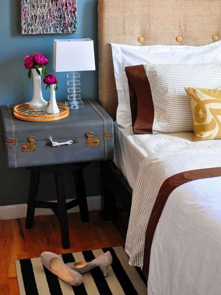 Billiga idéer för sovrummet Upcycling gamla resväskor som sängbord