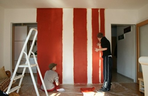 Lägenhetsväggar målar renoveringsarbete