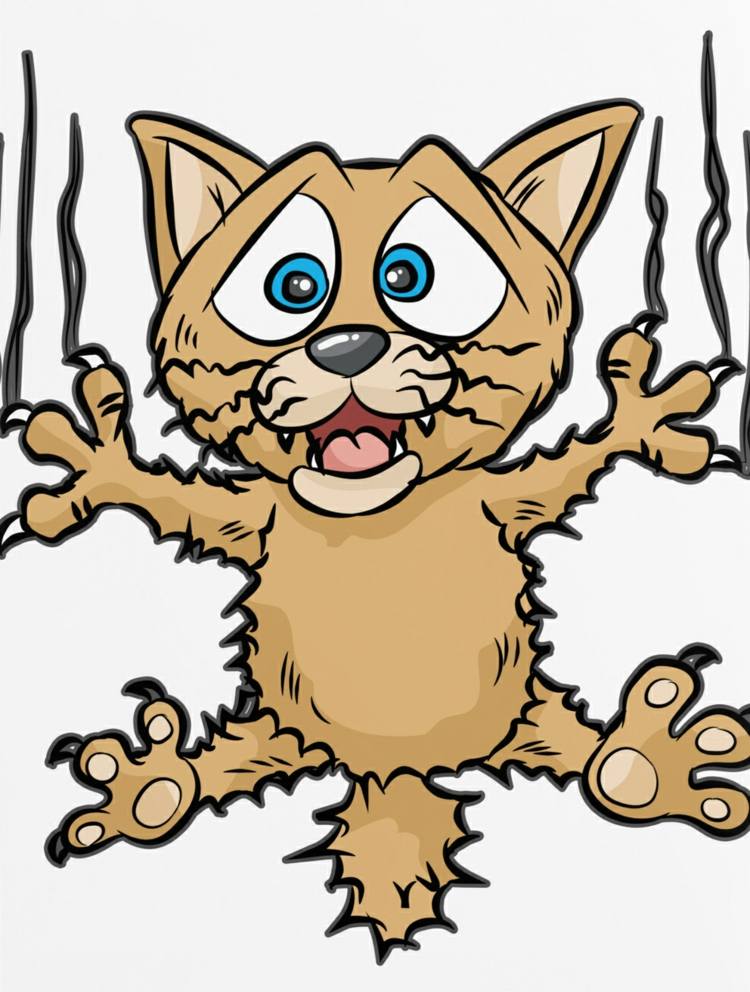 Rolig katt som bild för en t-shirt eller annat tyg