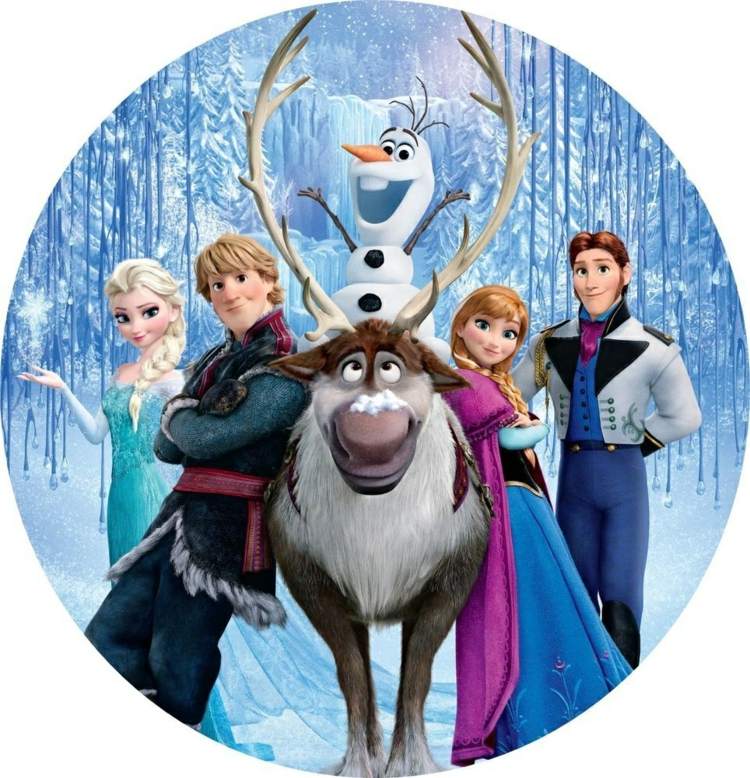 Utskriftsbild för barn - Elsa, Anna, Olaf, Christoff