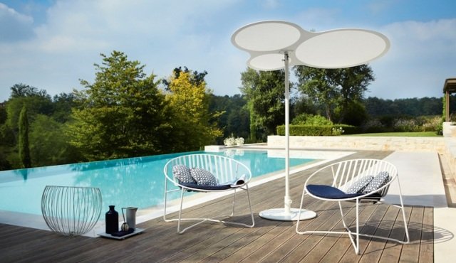 aluminium stolar designer parasoll pool uteplats