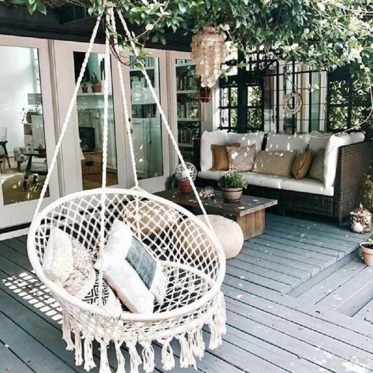 Kombinera boho chic och skandinavisk chic på terrassen