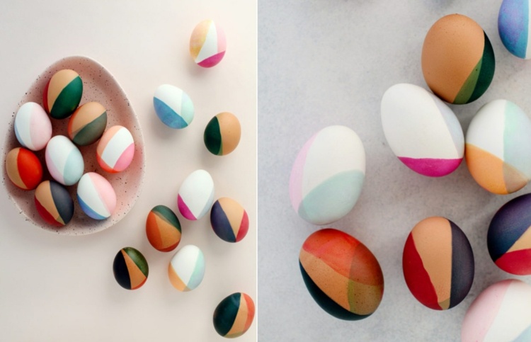 Färga ägg med mönster i ett abstrakt och modernt utseende - enkel teknik