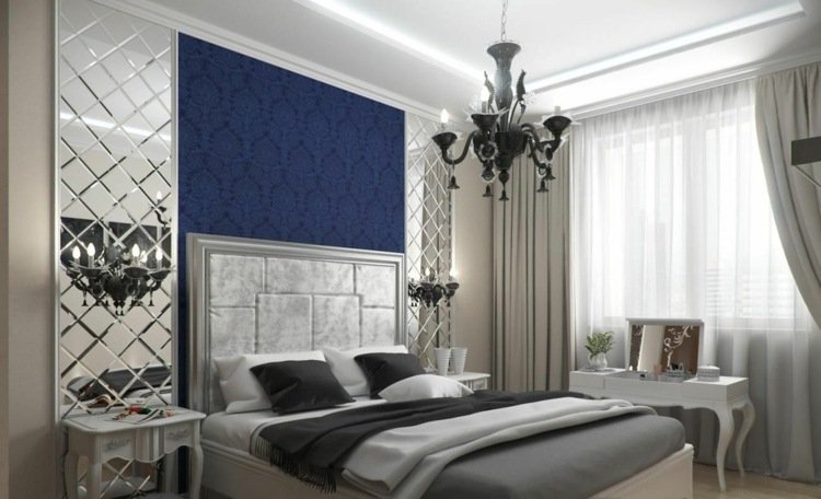 Spegel kakel sovrum dekorera accenter lägenhet moderna möbler idéer