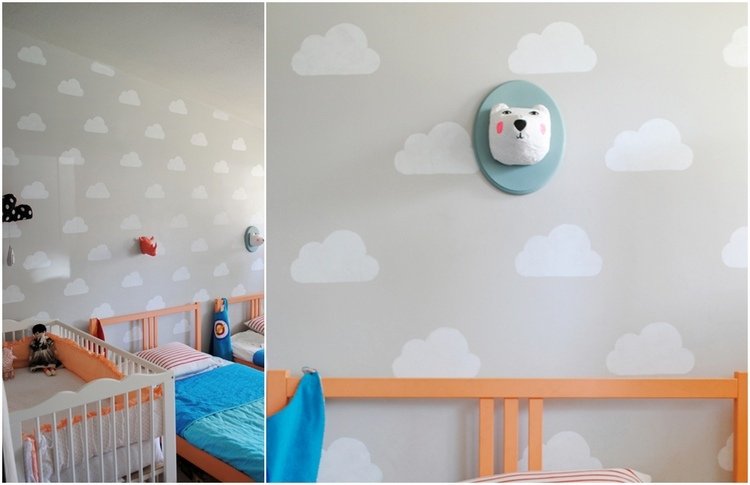 Gör moln vägg själv i barnkammaren