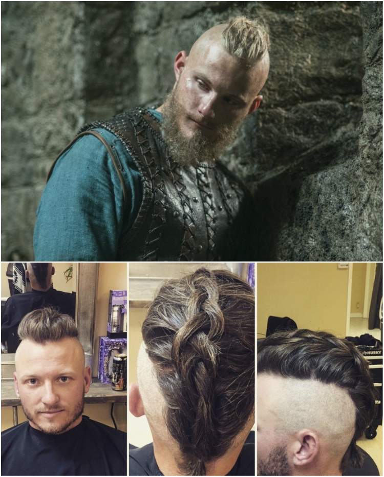 viking frisyrer män fläta knut björn järn sida