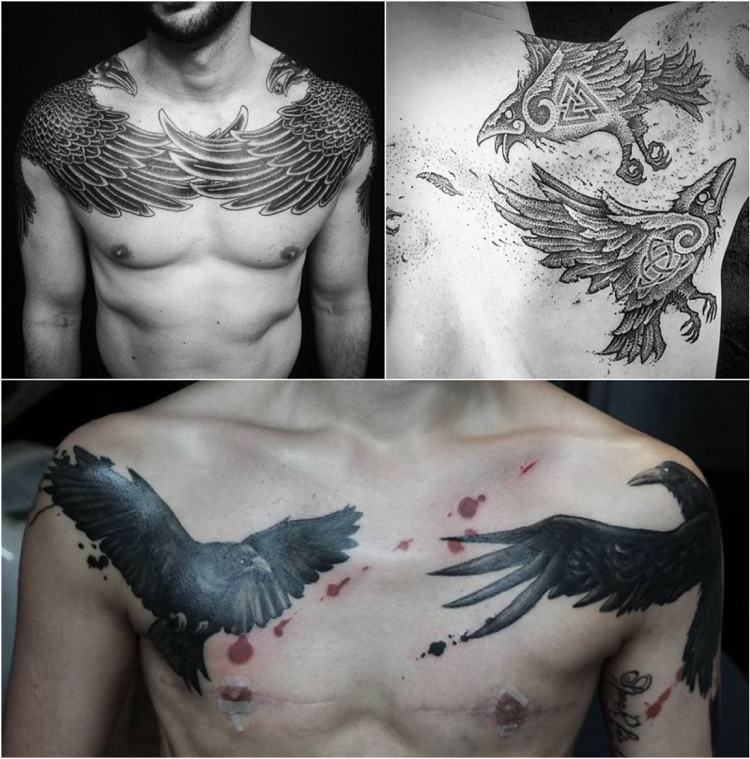 Odins korpar tatuering viking symboler man