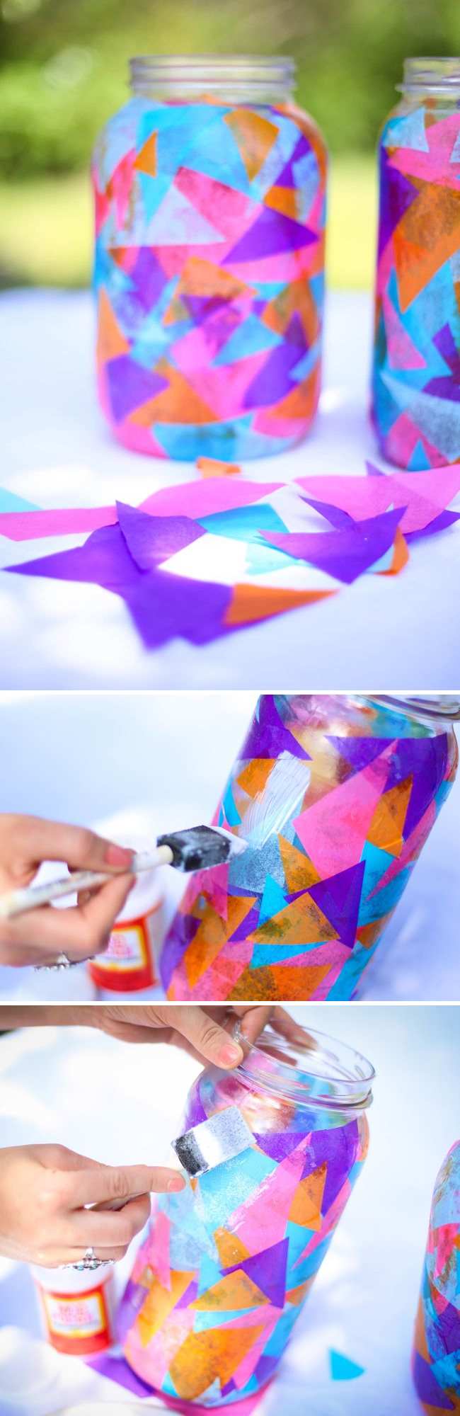 Lyktor-trädgård fest-silkespapper-färgglada-geometriska