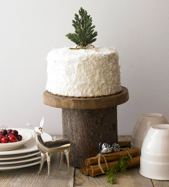 vinterbord dekoration tårta trä skiva bricka rådjur